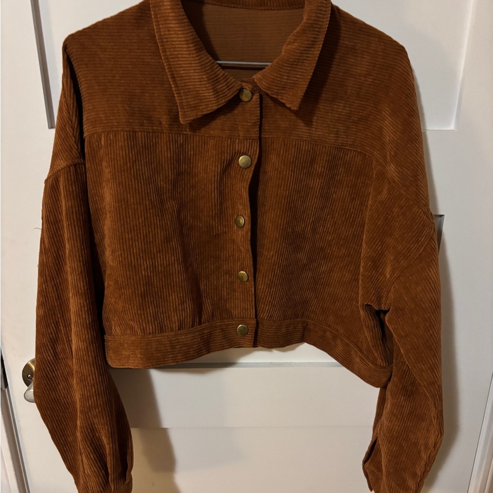 Vintage Brown Corduroy Cropped Jacket